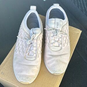 Cole Haan Light Gray Woven Slip-On Shoes